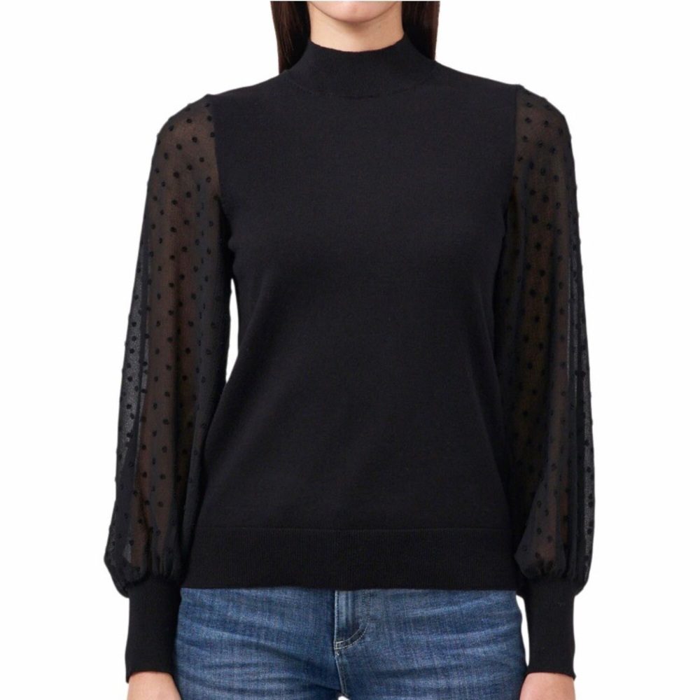 NWT Vince Camuto Ladies Clip Dot Sleeve Sweater